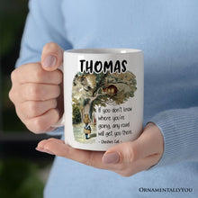 Load image into Gallery viewer, Getting Lost Cheshire Cat Quote Personalized Mug, Vintage Alice's Adventures in Wonderland