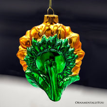 Carregar imagem no visualizador da galeria, (Pre-Order) Glossy Charming Sunflower Glass Christmas Ornament, Flower Holiday Decor