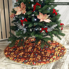 Load image into Gallery viewer, Gnome Folk Pattern Vintage Christmas Tree Skirt