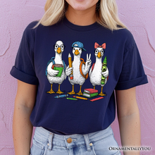 Carregar imagem no visualizador da galeria, Goose Back to School T-Shirt, Cute Teacher Student Classroom Tee