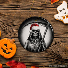 Carregar imagem no visualizador da galeria, Haunting Santa Grim Reaper Ornament, Spooky Christmas Decor for Unique Halloween Tree Gift