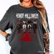 Carregar imagem no visualizador da galeria, Howdy Halloween Cowgirl Women T-Shirt, Empowered Western Spooky Tee