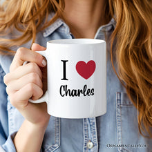 Carregar imagem no visualizador da galeria, I Love You Personalized Mug, Romantic I Heart You Gift With Custom Name