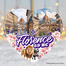 Carregar imagem no visualizador da galeria, Illustrated Scenery of Florence City Ceramic Ornament, Italy Travel Souvenir and Christmas Gift