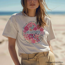 Carregar imagem no visualizador da galeria, Inspiring Floral Mama T-Shirt, White, Black and Natural Boho Tee for Strong and Loving Mothers