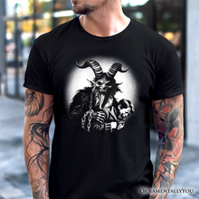 Carregar imagem no visualizador da galeria, Krampus Spooky Portrait T-Shirt, Horror Villain Theme Halloween Tee