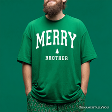 Carregar imagem no visualizador da galeria, Merry Brother Retro Christmas T-Shirt, Matching Family Holiday Tee