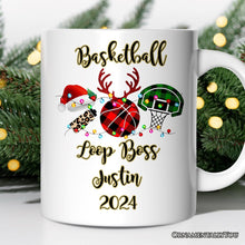Carregar imagem no visualizador da galeria, Personalized Mug Basketball Buffalo Plaid Christmas, Team and Coaches Gift