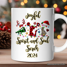 Carregar imagem no visualizador da galeria, Personalized Mug Cheer Buffalo Plaid Christmas, Cheer Team or Coach Gift