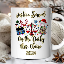 Carregar imagem no visualizador da galeria, Personalized Mug Law and Legal Theme Buffalo Plaid Christmas, Lawyer and Paralegal Clerk Gift