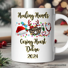 Carregar imagem no visualizador da galeria, Personalized Mug Plaid Nurse Christmas, Gift for Medical Assistants and Hospital Technicians