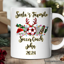 Carregar imagem no visualizador da galeria, Personalized Mug Soccer Buffalo Plaid Christmas, Team and Coaches Gift