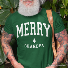 Load image into Gallery viewer, Merry Grandpa Retro Christmas T-Shirt, Matching Family Holiday Tee