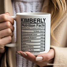 Carregar imagem no visualizador da galeria, Mom Nutrition Facts Personalized Mug, Birthday Gift with Custom Name
