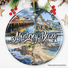 Carregar imagem no visualizador da galeria, Monterey Beach Artistic Christmas Ornament, California Coastal Marine Life Decoration