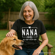 Carregar imagem no visualizador da galeria, Nana Mode T-Shirt, All Day Every Day White and Black Tee Gift for Grandma