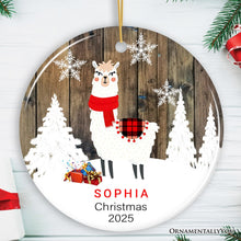 Carregar imagem no visualizador da galeria, Personalized Alpaca/Llama Rustic Christmas Ornament