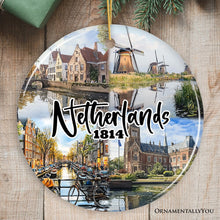 Carregar imagem no visualizador da galeria, Picturesque Netherlands Heritage Christmas Ornament, Dutch Landmarks and Culture Travel Souvenir Gift