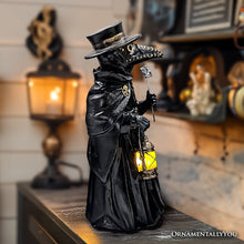 Carregar imagem no visualizador da galeria, (Pre-Order) Plague Doctor Creepy Home Figurine, 8" LED Haunted Halloween House Statue