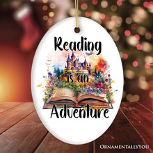 Carregar imagem no visualizador da galeria, Reading is an Adventure Ornament, Book Lover of Fiction Christmas Gift