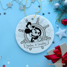 Carregar imagem no visualizador da galeria, Sailin' and Smilin' Quote Christmas Ornament, Vintage Steamboat Willie Keepsake