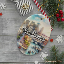 Load image into Gallery viewer, San Francisco Artistry Handmade Ceramic Christmas Ornament, California Art Souvenir