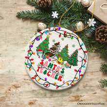 Load image into Gallery viewer, Santa’s Favorite Teacher Festive Holiday Christmas Gift Ornament