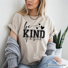 Carregar imagem no visualizador da galeria, Sarcastic Be Kind T-Shirt, Retro White and Natural Tee for Bold Women with Bite