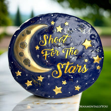 Carregar imagem no visualizador da galeria, Shoot for the Stars Stepping Stone, 9.5" Galactic Moon and Stars Space Themed Gift