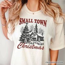 Load image into Gallery viewer, Small Town Christmas Vintage T‑Shirt, Rustic Winter Church Tee