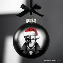 Carregar imagem no visualizador da galeria, The Phantom of the Opera Christmas Spooky Portrait Glass Ornament, Black Horror Halloween Tree Decoration