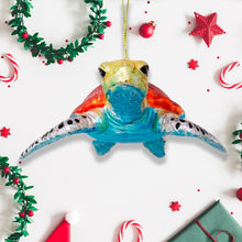Load image into Gallery viewer, Sea Turtle Glass Christmas Ornament