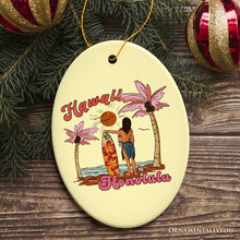 Carregar imagem no visualizador da galeria, Unique Hawaii Cartoon Art Christmas Ornament, Holiday Gift for Surfers
