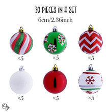 Load image into Gallery viewer, Unique and Sparkling Christmas Bauble Set of 30, Holiday Tree Set