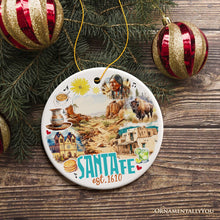 Carregar imagem no visualizador da galeria, Vintage Santa Fe Ceramic Christmas Ornament, New Mexico Souvenir