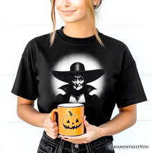 Load image into Gallery viewer, Witch Spooky Portrait T-Shirt, Horror Villain Theme Halloween Tee