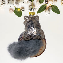 Load image into Gallery viewer, Woodland Raccoon Glass Christmas Ornament