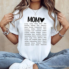 Load image into Gallery viewer, Words That Define Mom T-Shirt, Sweet Loving Mother’s White Tee for Strong and Beautiful Mothers