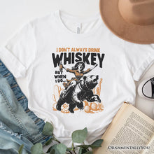 Carregar imagem no visualizador da galeria, Alcohol Humor Retro T-Shirt, Funny Whiskey White and Natural Western Tee for Country Girl