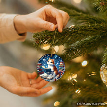 Load image into Gallery viewer, All I Need is Books & Cats Ceramic Ornament, Book Lover Gift of Imagination and the Universe