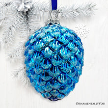 Load image into Gallery viewer, Arctic Animal Illustration Pinecone Glass Christmas Ornament Set