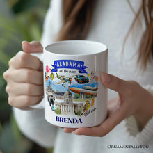 Load image into Gallery viewer, Artistic Alabama State Themes and Landmarks Personalized Mug With Custom Name