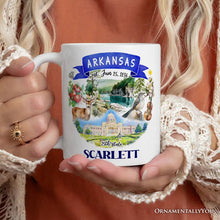 Load image into Gallery viewer, Artistic Arkansas State Themes and Landmarks Personalized Mug With Custom Name