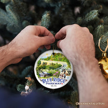 Carregar imagem no visualizador da galeria, Artistic Blue Ridge Parkway Ceramic Ornament, US Travel Souvenir and Christmas Gift
