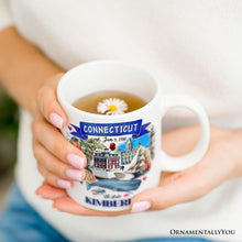 Load image into Gallery viewer, Artistic Connecticut State Themes and Landmarks Personalized Mug With Custom Name