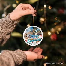 Load image into Gallery viewer, Artistic Fort Lauderdale Watercolor Ornament, Tropical Florida Vacation Beaches and Nature Souvenir