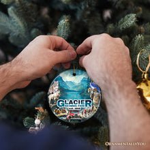 Load image into Gallery viewer, Artistic Glacier National Park Adventure Handmade Ceramic Ornament, Montana Souvenir and Gift