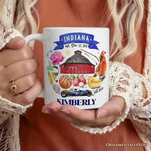 Load image into Gallery viewer, Artistic Indiana State Themes and Landmarks Personalized Mug With Custom Name