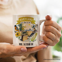 Carregar imagem no visualizador da galeria, Artistic Maryland State Themes and Landmarks Personalized Mug With Custom Name