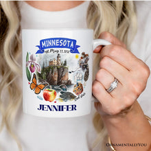 Load image into Gallery viewer, Artistic Minnesota State Themes and Landmarks Personalized Mug With Custom Name